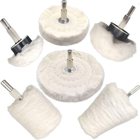 Dieses 6-teilige Set aus Bohrer und Polierscheibe sowie scheibenförmigen Polierpads eignet sich für Materialien wie Metall, Aluminium, Edelstahl, Chrom, Schmuck, Holz, Kunststoff und Keramik. (1/5)