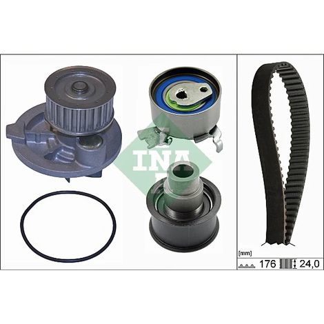 Pompe à eau + kit de courroie crantée INA 530 0079 30 OPEL 1334041 1334050