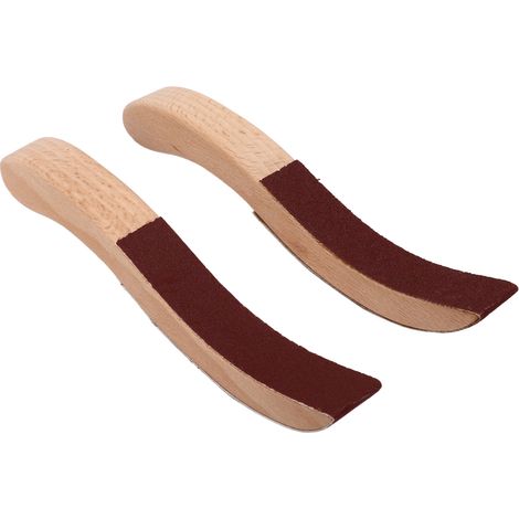 Paire de plaques de ponçage pour marteau de piano, forme S, bois massif et feutre, polissage et réparation, 2 pièces. (1/5)