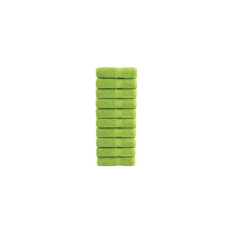 Hochwertige Badetücher, 10 Stück, Apfelgrün, 30 x 30 cm, 600 g/m² - Crezuo