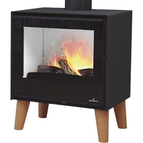 Bronpi – Poêle à bois 9.5 kW ARUS – Double combustion – Évacuation supérieure – Pour bûches jusqu'à 47 cm – Classe énergétique A+ (1/5)