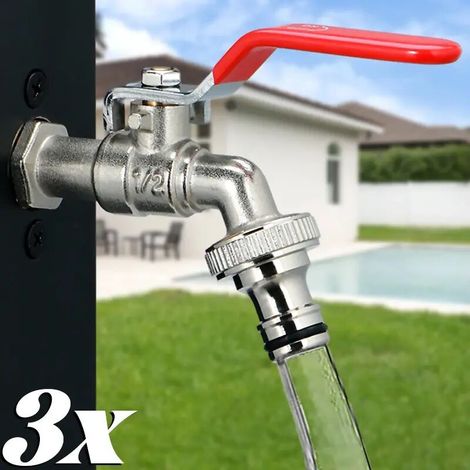 (Embout, 1 pièce) Robinet de jardin 1/2" en alliage de zinc, robinet à sortie unique, accessoires pour tuyau d'arrosage extérieur (balcon, etc.). (1/4)