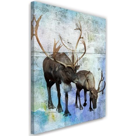 Tableau décoratif Cerfs Rennes Animaux 40x60 (1/5)