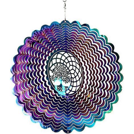 Girouette colorée en acier inoxydable 3D, art suspendu en métal inoxydable, dynamique (1/5)