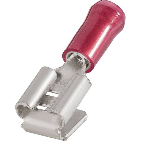 Cosse clip 6.3 mm x 0.8 mm TE Connectivity PIDG-FASTON 160834-2 avec dérivation 180 ° partiellement isolé rouge 1 pc(s) D10430 (1/2)
