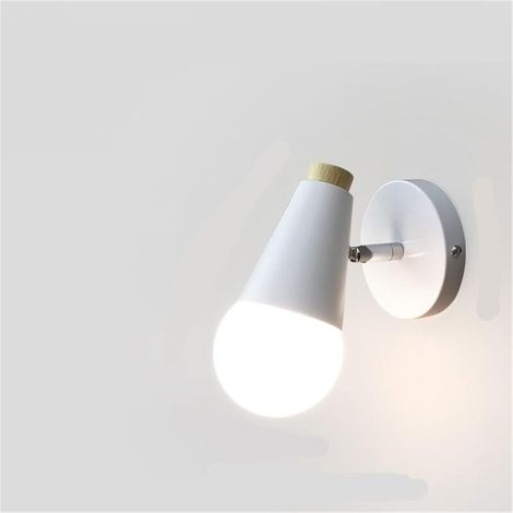 Applique Nordique Chambre Lampe de Chevet Macaron Moderne Minimaliste Salon Fond décoration Murale Lampe,Blanc (sans source lumineuse)