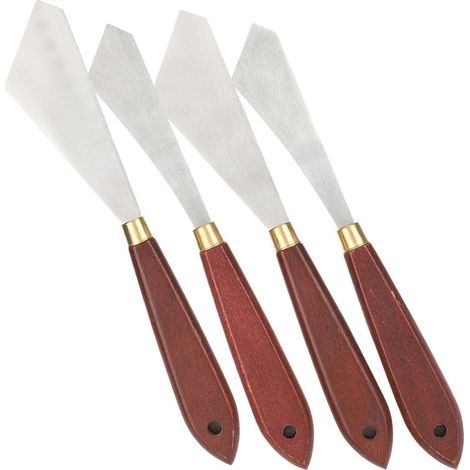 4 Couteaux à Palette en Acier Inoxydable pour Peinture Artistique et Décoration Murale (1/5)