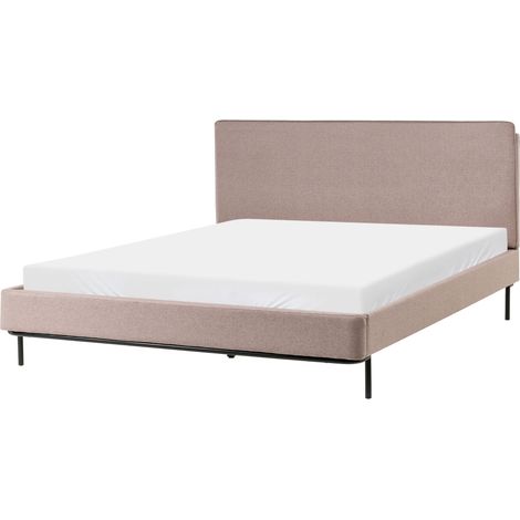 Letto matrimoniale in Tessuto moderno tortora con testiera e rete 160 x 200 cm Corio