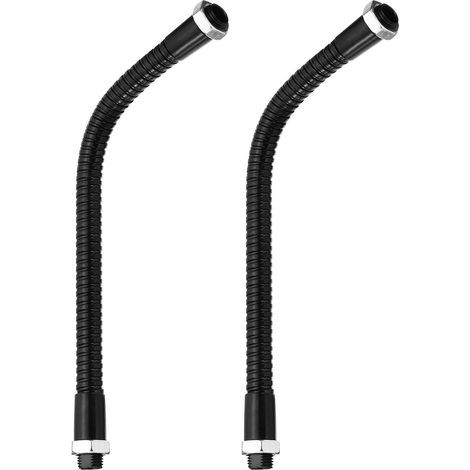 Tuyau à Col de Cygne Universel de 7,9 Pouces, 2 Pièces M10 à Filetage Fin, Tuyau Métallique Pliable, Extension de Tube à Bras Flexible pour Lampes, Équipement de Bricolage, Noir (1/5)