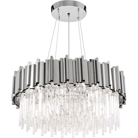 Toolight – Lampe suspendue E14 60W – Aluminium et verre – Hauteur 135mm – Longueur 400mm – Largeur 400mm – IP20 pour espaces intérieurs - APP1480-1C (1/5)