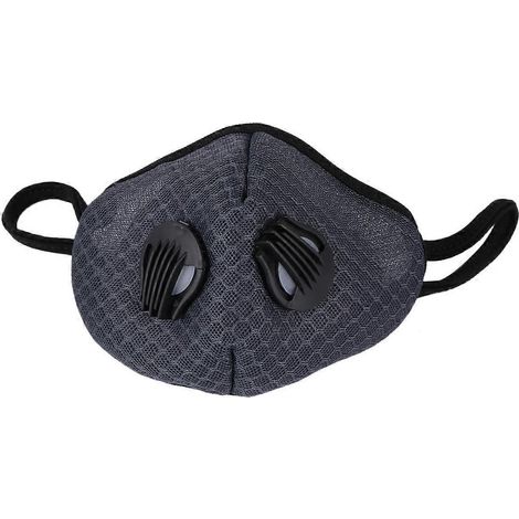 Sportmaske mit Aktivkohlefilter, beschlagfrei, staubdicht, aus Netzgewebe, geeignet für Training, Laufen, Radfahren und Hausreinigung (Dunkelgrau)-17X14CM-Dark Grey (1/3)