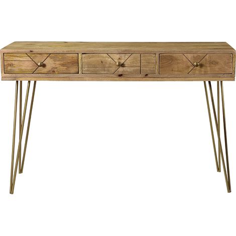 Consola en mango y metal dorado L120 cm LINIUM