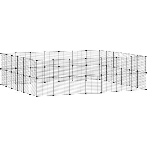 Gabbia per animali con 52 pannelli e porta 35 x 35 cm nera 020041589