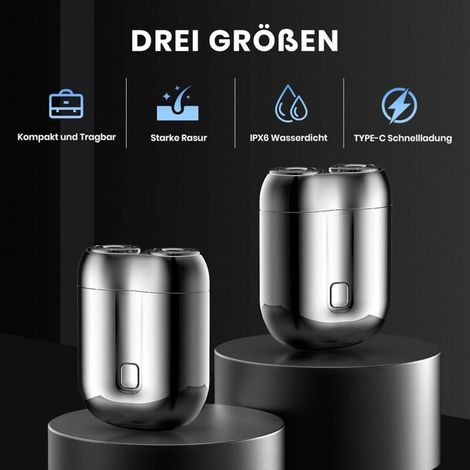 Rasoio elettrico da uomo, nuovo modello 2025, mini rasoio elettrico multifunzionale resistente all'acqua IPX7, rifinitore per barba portatile per uso a secco e bagnato, rasoio per la cura personale ma (1/4)