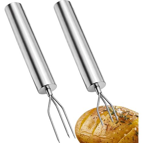 Fourchette de Cuisine Lot de 2 Ustensiles de Cuisson en  Fourchette à découper les fruits pour barbecue, camping, pique-nique, buffet, maison, appartement, jardin, fête, hot pot (1/5)