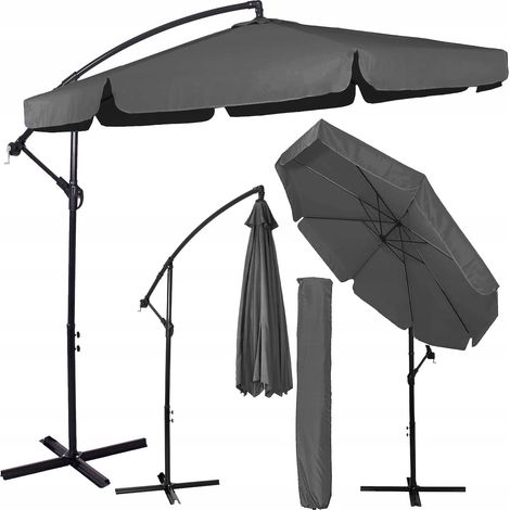 Parasol déporté - SPRINGOS - Premium XXL - Ø 350 cm - Manivelle - Housse incluse (1/5)