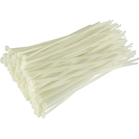 KLVGTIFS PULot de 100 Serre-câbles, Blanc/Naturel, 300 mm x 3,6 mm, Qualité Supérieure Colliers de Serrage Plastique (1/2)