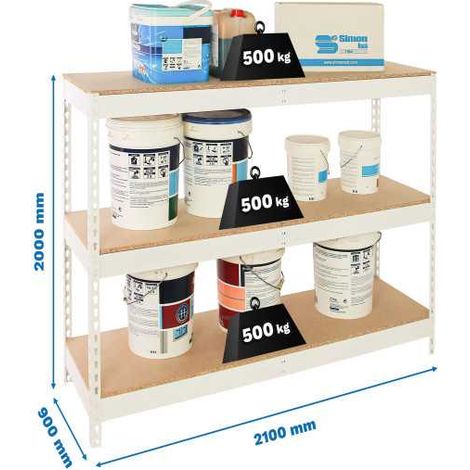 Estanteria 2000x2100x900 SIMONFORTE 2109/3 CHIPBOARD BLANCO/MADERA marca SIMONRACK (1/2)