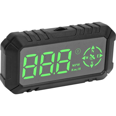 GPS HUD afficheur de vitesse 3en1 pour voiture, compas, compteur KM/H MPH commutable, alarme excès de vitesse et alerte fatigue, adapté SUV et camion. (1/5)