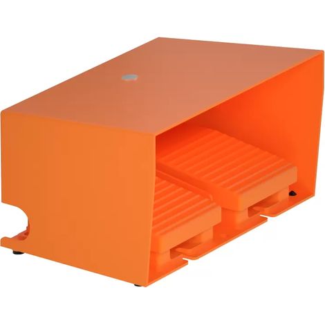 Schneider Electric Fußschalter, Harmony XPE, doppelt, Metall, orange 1-stufig, 2Ö+2S, IP66, mit Schutzhaube XPER3100D (1/2)