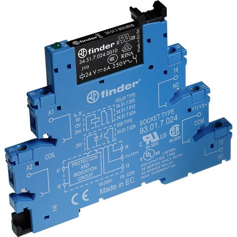 Finder 38.51.0.006.0060 Interface relais 6 V DC/AC 6 A 1 inverseur (RT) 1 pc(s) (1/2)