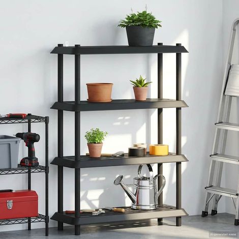 vidaXL Unité de rangement 4 niveaux 100 x 40 x 136,5 cm PP Anthracite (1/5)