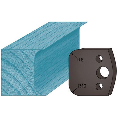Jeu de 2 contre-fers profilés Ht. 38 x 4 mm double congé A03 pour porte-outils de toupie - Diamwood (1/2)