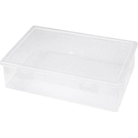 Boîte de rangement transparente pour documents A4, organiseur de fichiers avec boucle pour le bureau et la maison, boîte en plastique transparent pour le papier et les fournitures scolaires. (1/4)