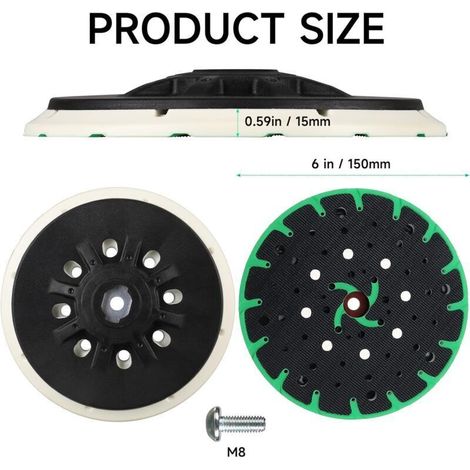 Plateau de ponçage 150 mm, plaque de ponçage d'aspiration de poussière 150 mm compatible avec ponceuse excentrique Festool Rotex RO, ETS 150, ETS EC 150, LEX