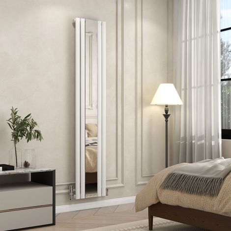 1800x380mm Vertical Radiator Single Oval Column Central Heating Radiator With Mirror White (1/5)