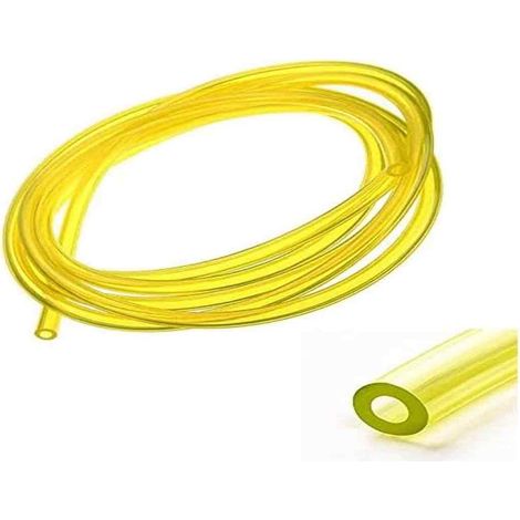 Durite essence, diamètre intérieur 2mm, extérieur 4mm, longueur 1m, silicone transparent jaune, pour tondeuse, tracteur, tronçonneus (1/5)