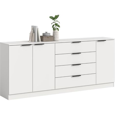 Kopenhagen buffet 4 tiroirs, 3 portes blanches. (1/5)