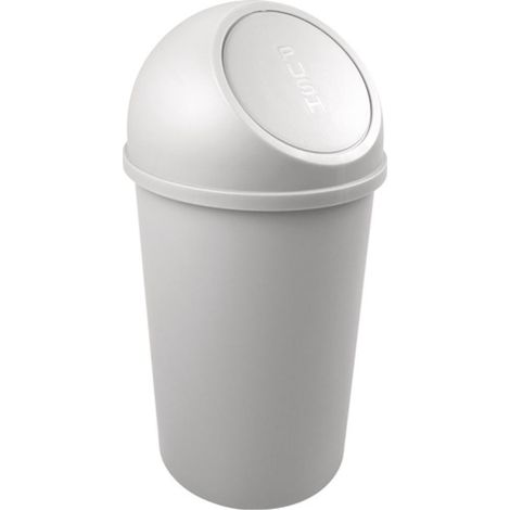 Cubo de basura de plástico con tapa abatible Push the flip 25 litros - Gris Claro (1/4)