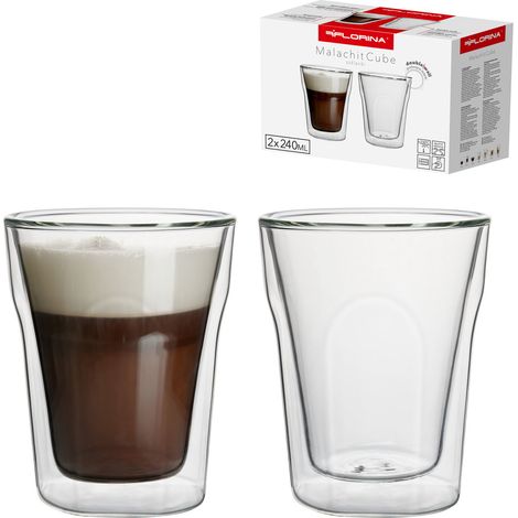 Doppelwandige Thermosgläser Florina Malachit Cube 240 ml 2 Stück