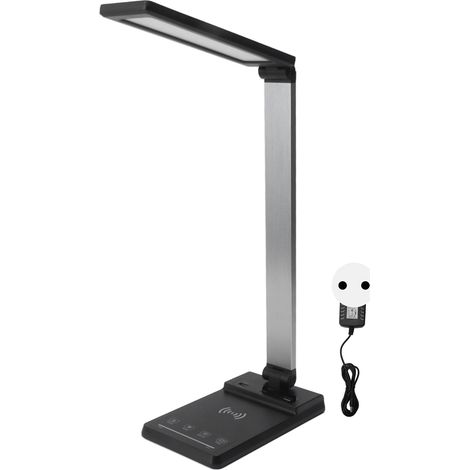 Lampadaire LED avec chargeur sans fil, port de charge rapide PD3.0 pour smartphone, prise UE 100-240V, lampe de bureau moderne. (1/5)
