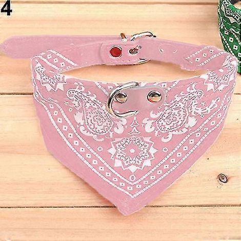 Écharpe ajustable pour animaux de compagnie, collier pour chien ou chiot, écharpe triangulaire tendance - Rose Yx (1/5)