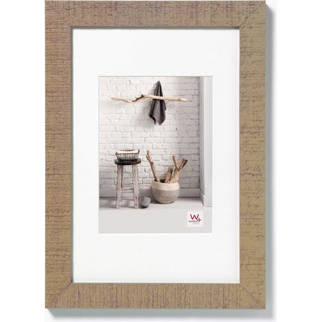 Cadre Photo Beige 10 x 15 cm avec Passe-Partout, Cadre en Bois Home HO015C