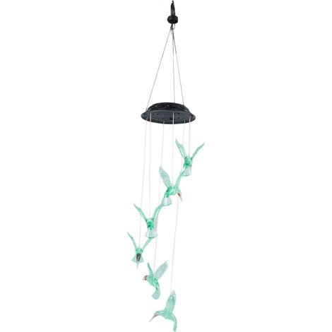 Carillon éolien colibri, lumières solaires colorées, carillon éolien de jardin en ABS pour patio, jardin, chambre (1/5)