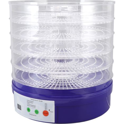5-lagiger Dörrautomat für Obst, Gemüse, Fleisch und Snacks (auch für Haustiere geeignet), blauer EU-Stecker, 250 V (1/5)