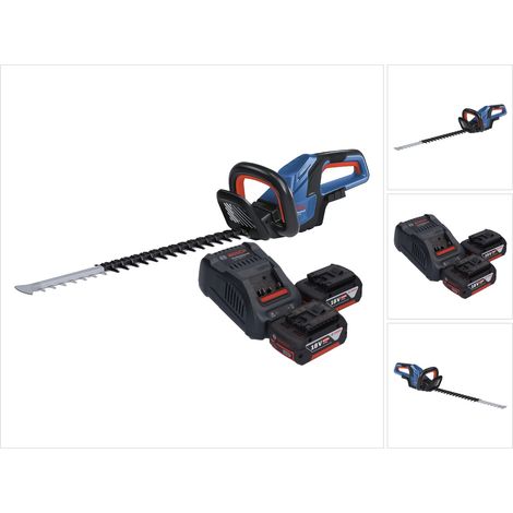 Bosch GHE 18V-60 Professional Akku Heckenschere 18 V 60 cm Brushless + 2x Akku 5,0 Ah + Ladegerät