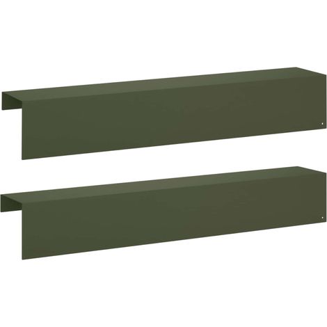 Garten-Abdeckprofil 2 stk. 100 x 15 x 15 cm Stahl Olivgrün vidaXL (1/5)
