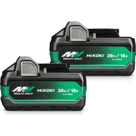 HiKOKI MULTI VOLT Akku BSL36A18X 2 Stück - 18V 5.0 Ah / 36V 2.5 Ah Akku, Li-Ion, 4-Stufen-LED Ladestandskontrolle (1/5)