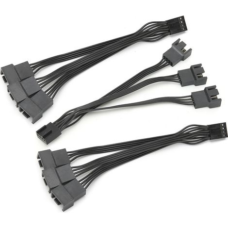 Câble d'extension ventilateur 3 en 1, séparateur 4 broches, convertisseur d'alimentation PC (1/5)