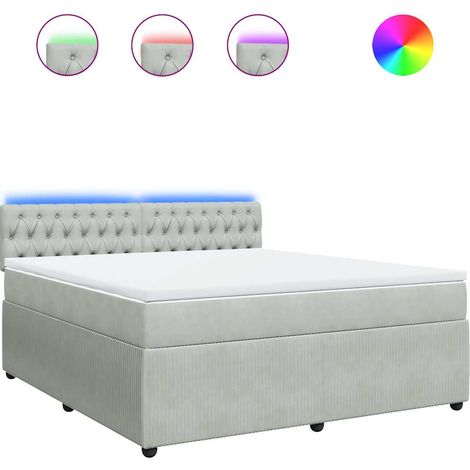 Maison Exclusive - Boxspringbett mit Matratze Hellgrau 180x200 cm (1/5)