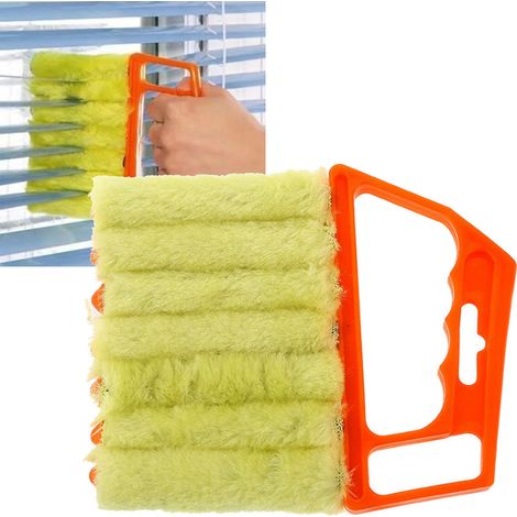 Mini brosse de nettoyage pour stores et volets, multifonctionnelle, orange, idéale pour la maison et l'hôtel. (1/5)