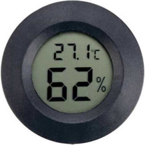 Thermomètre-hygromètre mini rond LCD numérique avec capteur noir (1/5)
