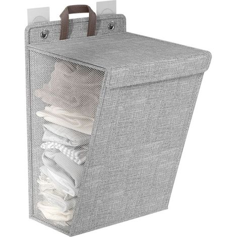 Laundry Baskets, Laundry Basket with Breathable Lid, Foldable Mesh Laundry Hamper