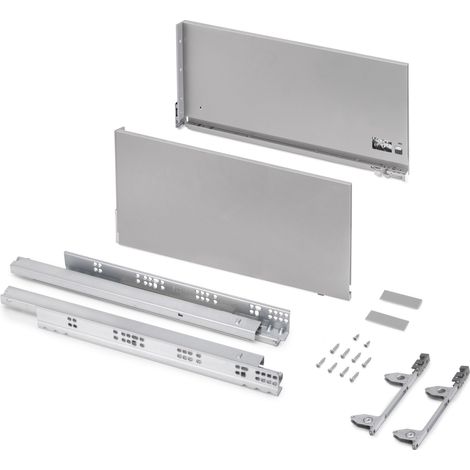 Emuca Aussenschublade Vertex 3D 60Kg Höhe 242mm, Tiefe 500mm, Stahl, Silvergrau (1/5)
