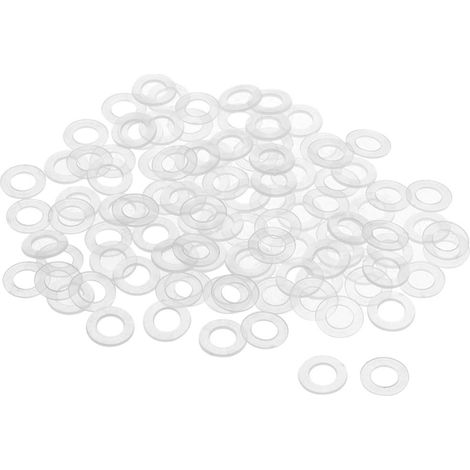 Rondelle Nylon Plat Joint Étanchéité M6 11mm OD 6mm ID 0.8mm Épaisseur pour Robinet Tuyau Eau Transparent Paquet de 200 (1/5)