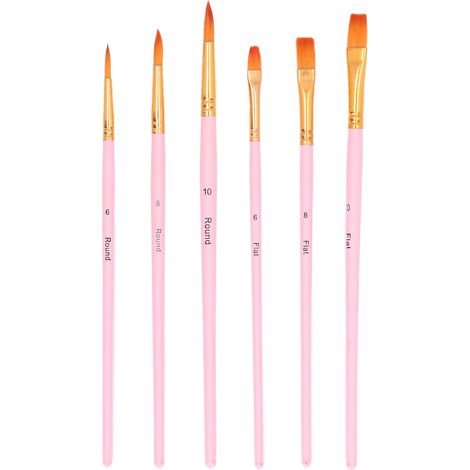 6 Pinceaux de Peinture à l'Huile et Aquarelle - Set de 6 Tailles Différentes en Poils Nylon Multimodal - Idéal pour la Gouache et Cadeau Artistique (1/5)